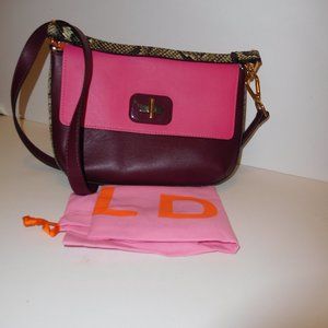 LDT Color Blocked Leather Saddle Handbag—NWT
